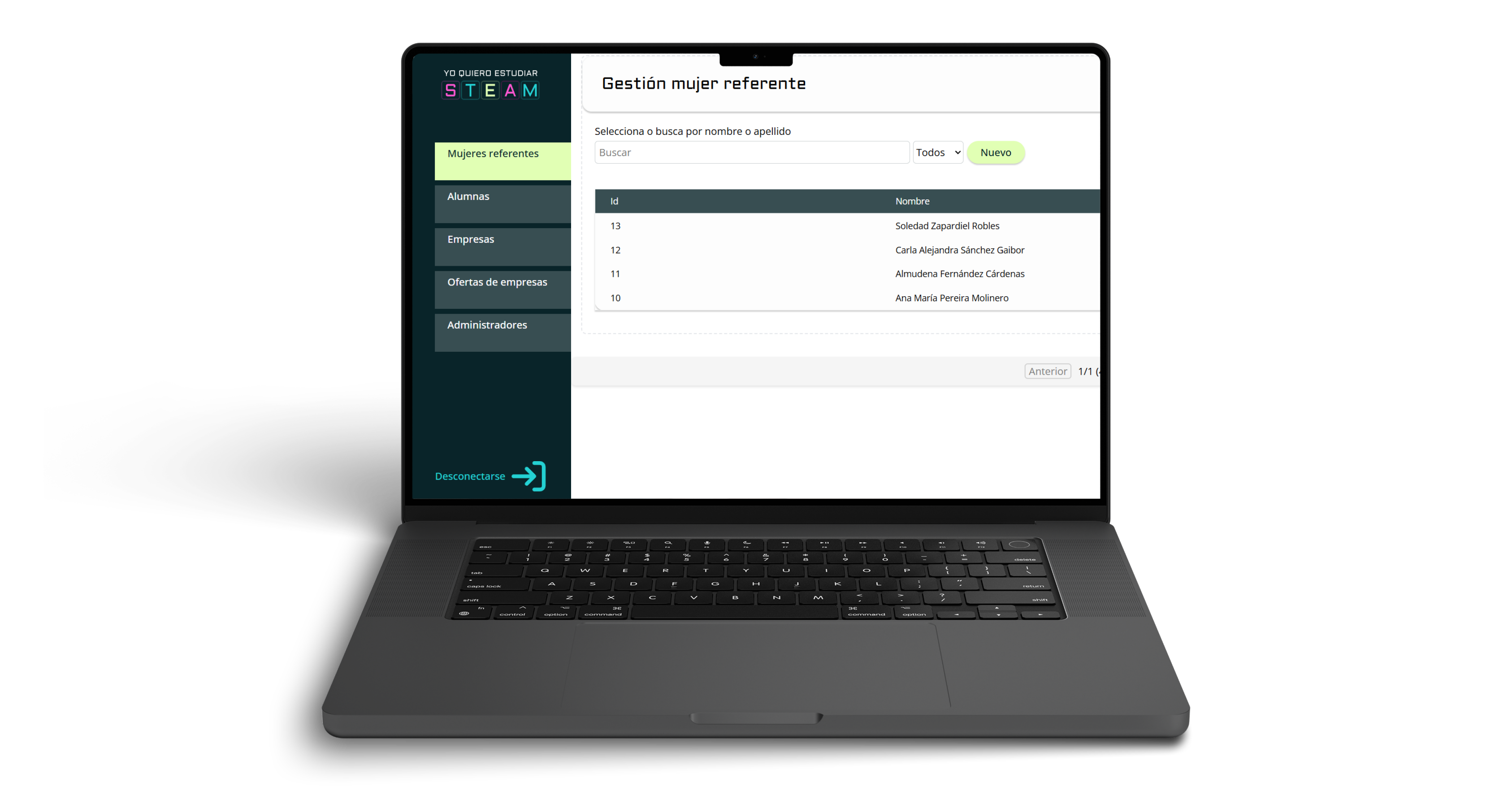 Pantalla de referencia visual integrada en la presentación del caso de estudio Yo Soy STEAM.