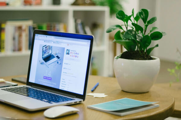 Persona revisando diseño web en Castellón en su portátil