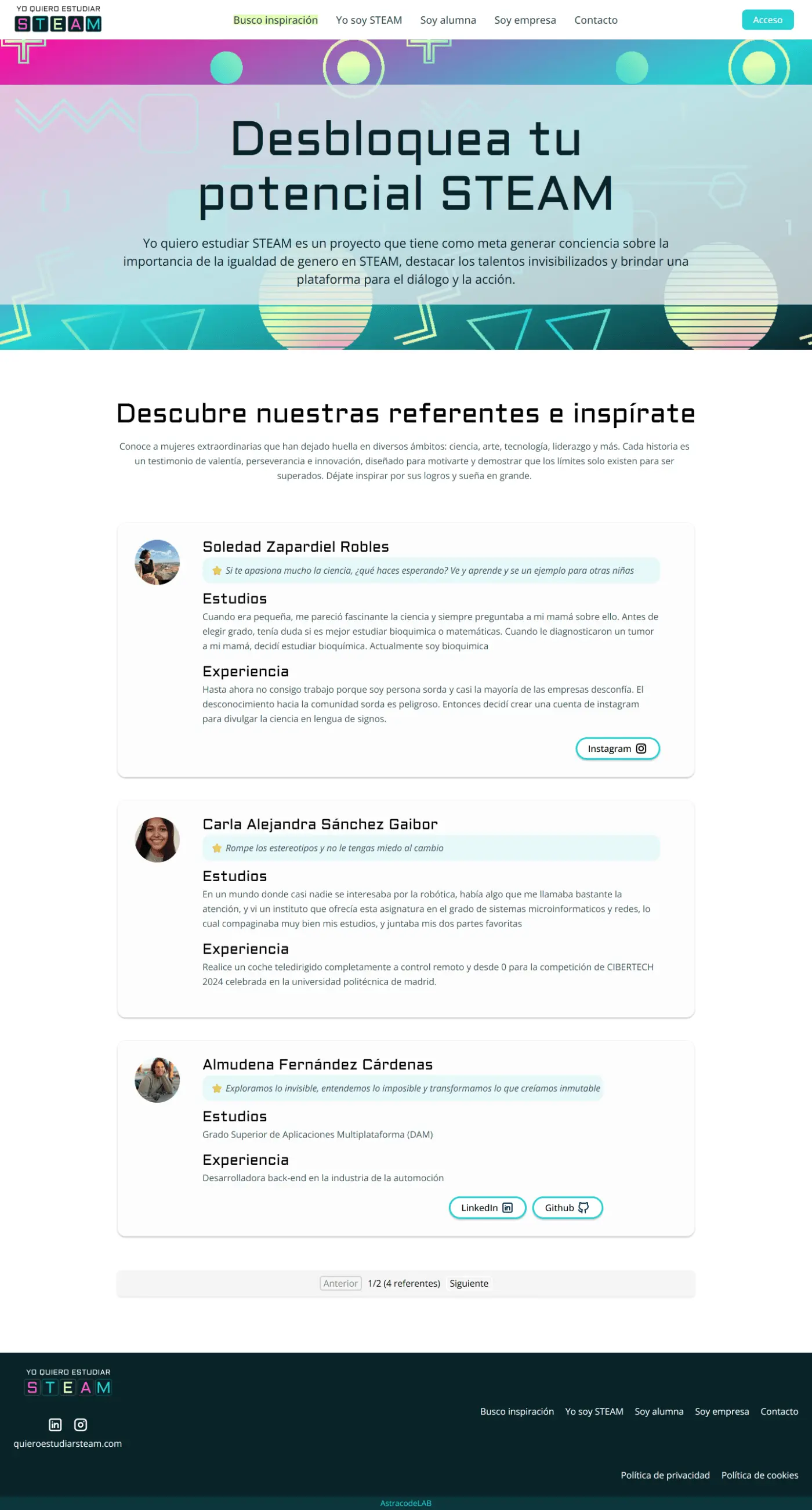 Yo quiero estudiar STEAM en escritorio